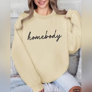 Casual Cream 'Homebody' Jersey Knit Sweatshirt
